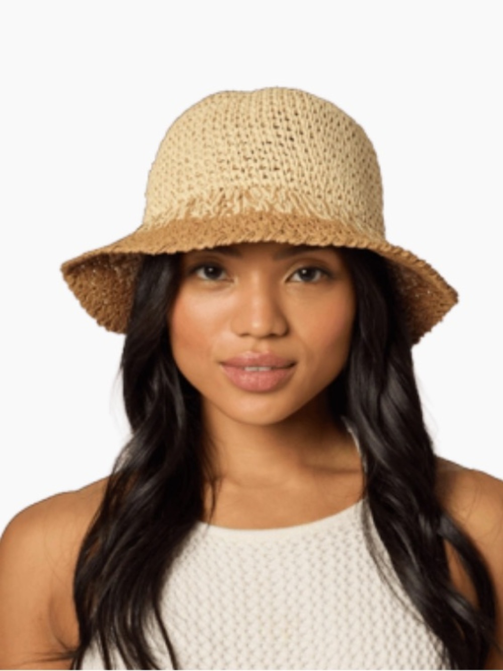 NWT Eugenia Kim Bailey Paper Bucket Hat in Ivory Camel - Picture 4 of 10
